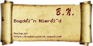 Bogdán Nimród névjegykártya