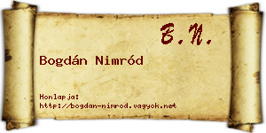 Bogdán Nimród névjegykártya