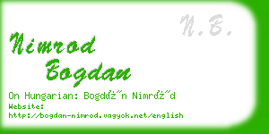 nimrod bogdan business card